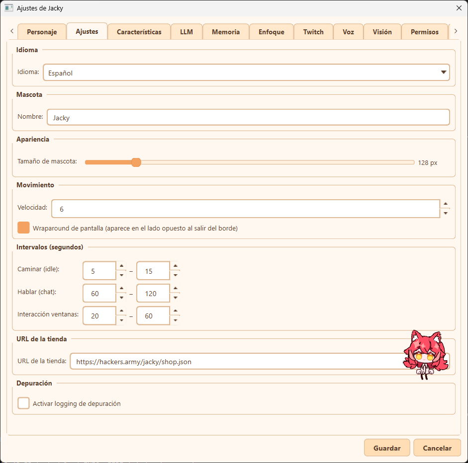 General settings tab overview